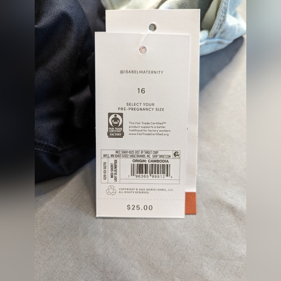 Women's Isabel Maternity Over Belly Jean Shorts Light Wash - Picture 7 of 12